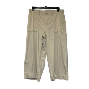 Time And True Womens Capris Crops 16 Khaki Tan Utility Pocket Lightweight Casual